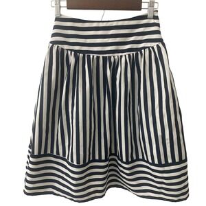 Maeve Anthropologie High Seas Striped  Nautical‎ Midi Skirt Navy White Womens XS